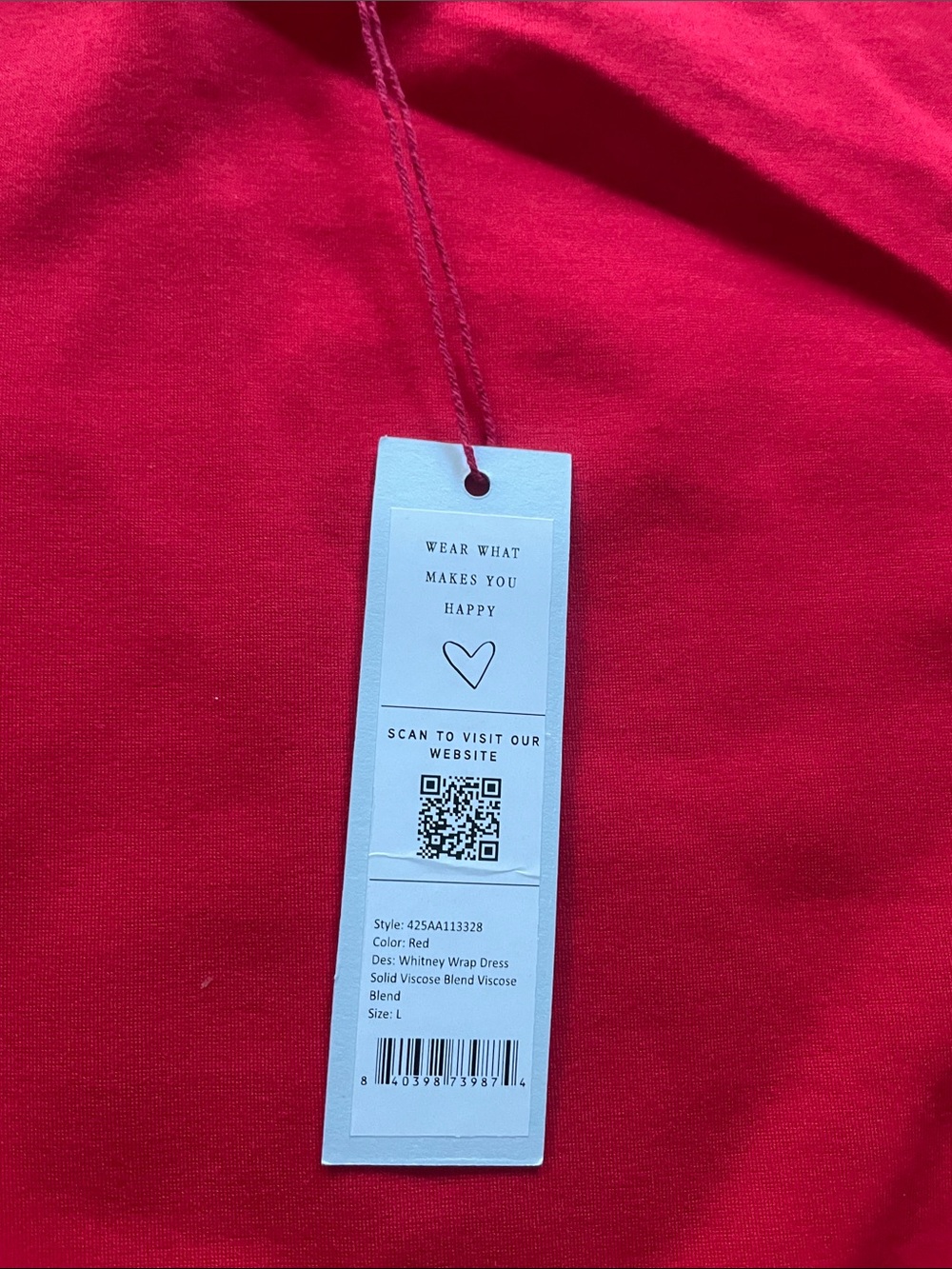 Frances Valentine Red Whitney Wrap Dress Women’s Sz Large NWT - Picture 12 of 16